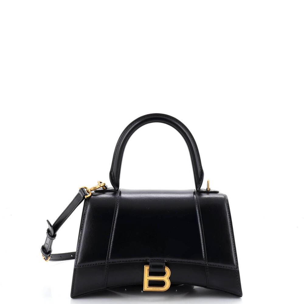 Balenciaga Small Hourglass Top Handle Bag Leather